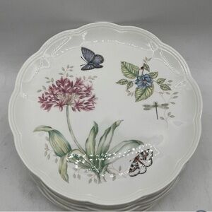 Vintage Lenox Butterfly Meadow EASTERN TAILED BLUE 11” Dinner Plates 8 Scalloped